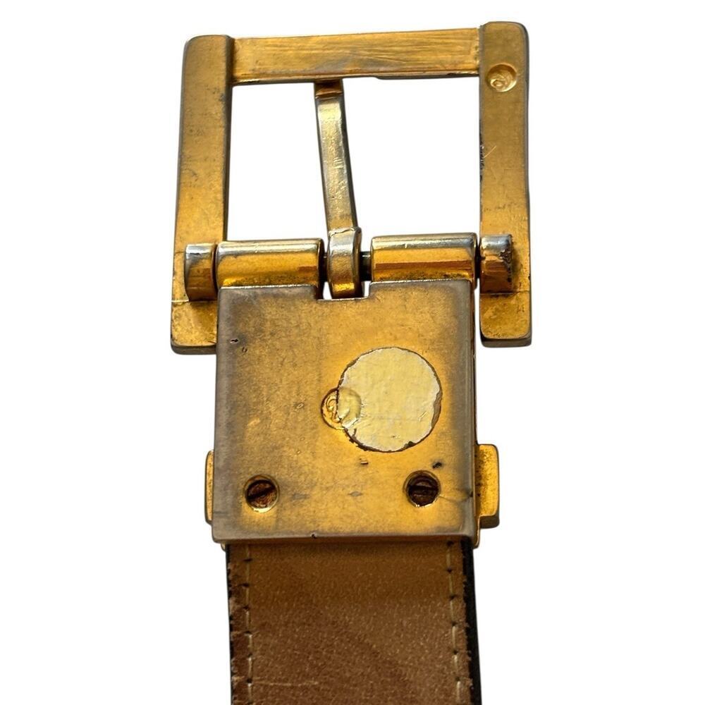 Pierre Cardin Leather Belt 34 Dress Soft Touch Cowhide Brown Vtg - Picture 4 of 6